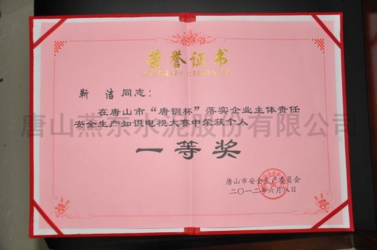 個(gè)人獲獎(jiǎng)證書